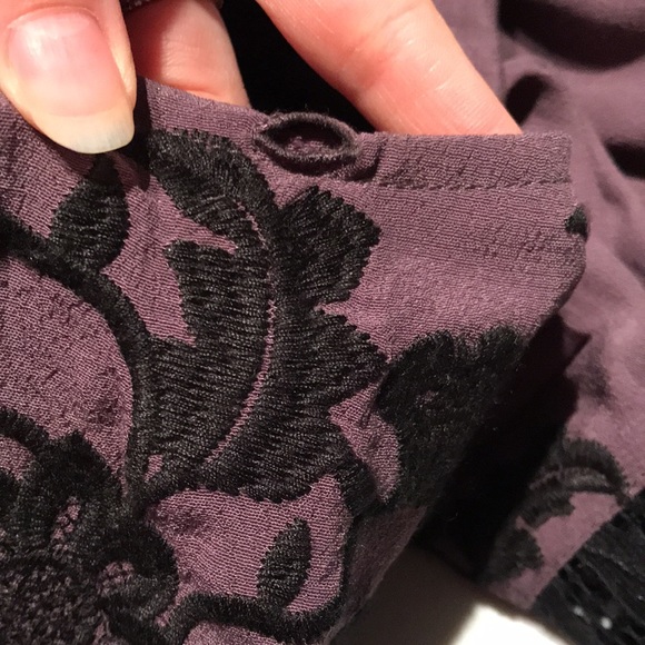 For Love & Lemons Cecilia Crop Top Cold Shoulder Purple/Black Lace Size XS - Picture 8 of 13